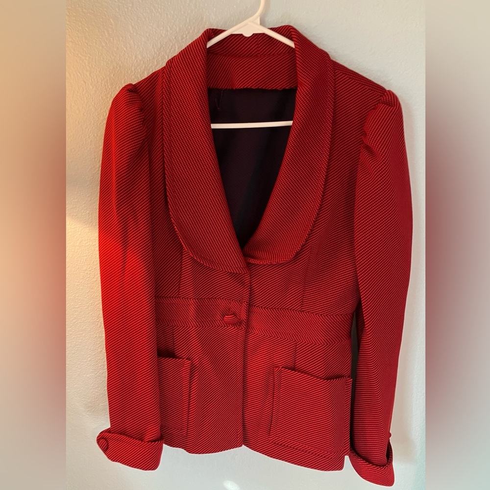 Vintage Deep Red Handmade Amazing 3 piece Suit Set